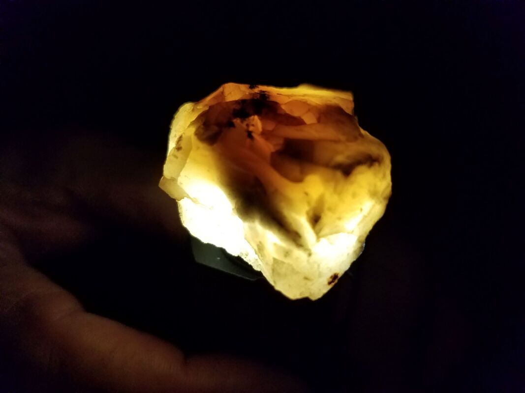 Glowing Churt rock we found in Quartzsite, Arizona